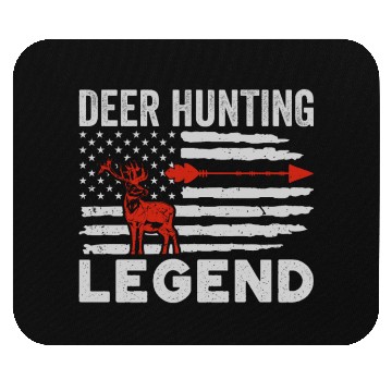 Discover Deer Hunting Legend American Flag Mouse Pads