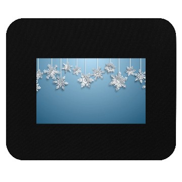 Discover Elegant Hanging Snowflakes Light Blue Mouse Pads