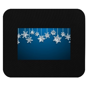 Discover Elegant Hanging Snowflakes Navy Blue Mouse Pads