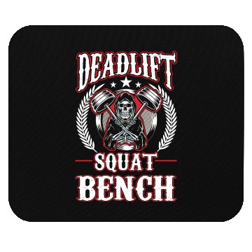 Discover Gym Workout Squat Bench Deadlift Grim Reaper Mouse Pads