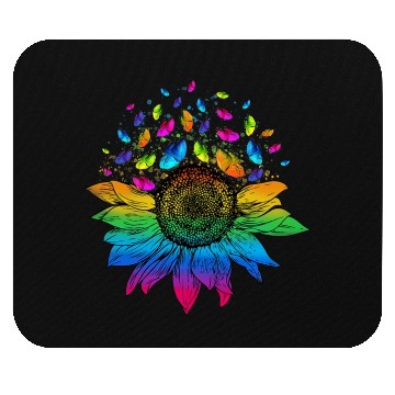 Discover Butterfly Colorful Sunflower LGBT Pride Mouse Pads
