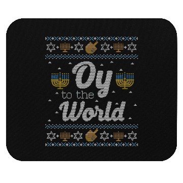 Discover Funny Ugly Hanukkah Oy To The World Mouse Pads