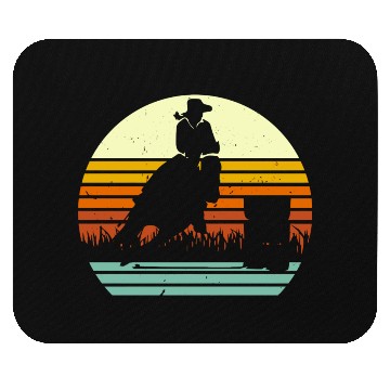 Discover Barrel Racing Retro Sun Style Mouse Pads