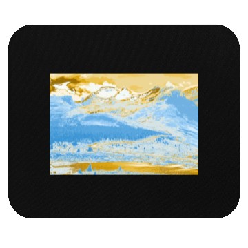 Discover Golden Blue Mountain Lake Mouse Pads