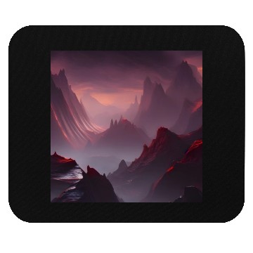 Discover Lonely Red Mountains on an Alien Planet Abstract Mouse Pads