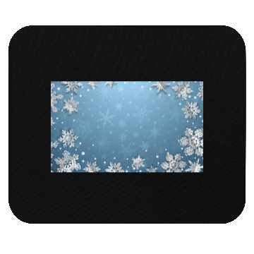 Discover Winter Snowflakes Blue Pattern Mouse Pads