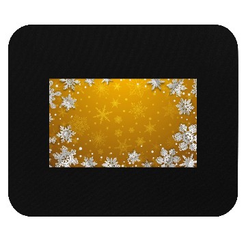 Discover Winter Snowflakes Orange Pattern Mouse Pads