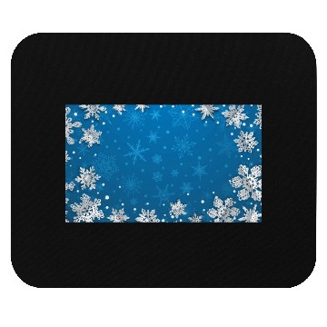 Discover Winter Snowflakes Navy Blue Pattern Mouse Pads