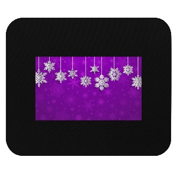 Discover Elegant Hanging Snowflakes Purple Mouse Pads
