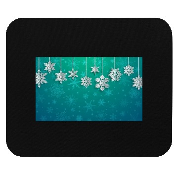 Discover Elegant Hanging Snowflakes Teal Mouse Pads