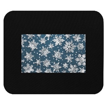 Discover Modern Snowflakes Pattern Blue Mouse Pads