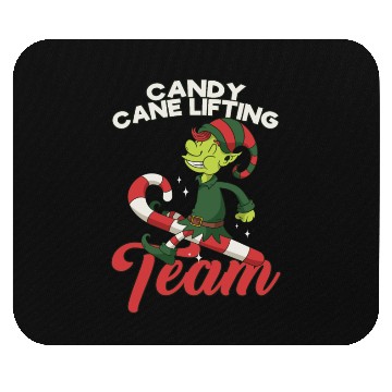 Discover Candy Cane Candy Cane Lifting Team Elf Mouse Pads