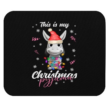 Discover Winter Christmas Pyjama Donkey Mouse Pads