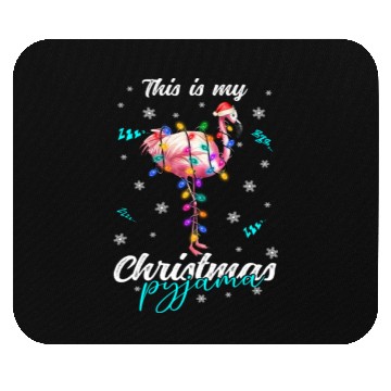 Discover Winter Christmas Pyjama Flamingo Mouse Pads