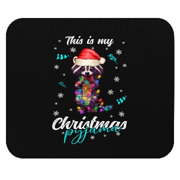 Discover Winter Christmas Pyjama Raccoon Mouse Pads