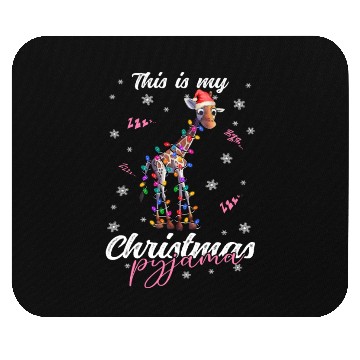 Discover Winter Christmas Pyjama Giraffe Mouse Pads