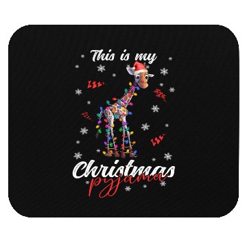 Discover Winter Christmas Pyjama Giraffe Mouse Pads