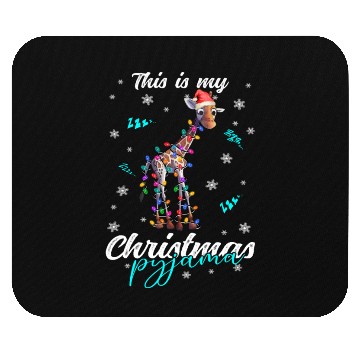 Discover Winter Christmas Pyjama Giraffe Mouse Pads