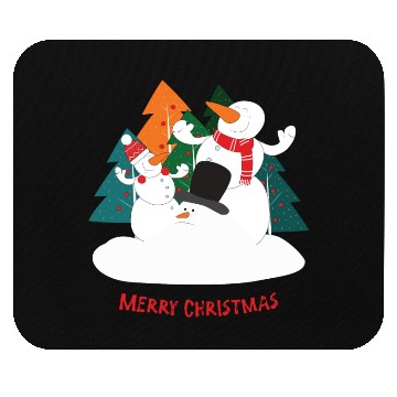 Discover Merry Christmas Snowman Mouse Pads