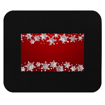 Discover Elegant Winter Snowflakes Red Mouse Pads