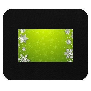 Discover Winter Snowflakes Green Pattern Mouse Pads
