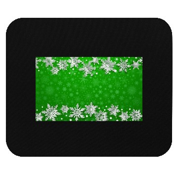 Discover Elegant Green Winter Snowflakes Pattern Mouse Pads
