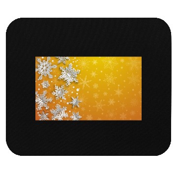 Discover Elegant Christmas Snowflakes Pattern Orange Mouse Pads