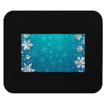 Discover Winter Snowflakes Teal Pattern Mouse Pads