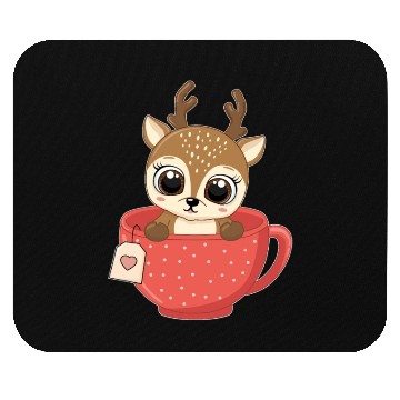 Discover Girls Baby reindeer in cup Christmas kid gifts Mouse Pads