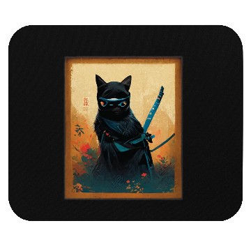 Discover Black Cat Ninja Samurai Mouse Pads