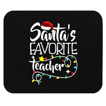 Discover Santa's Favorite Teacher Christmas lights Santa Mouse Pads