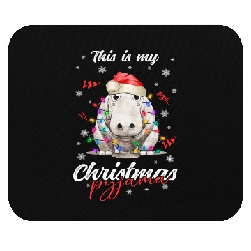 Discover Winter Christmas Pyjama Hippopotamus Mouse Pads