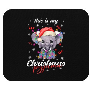 Discover Winter Christmas Pyjama Elephant Mouse Pads