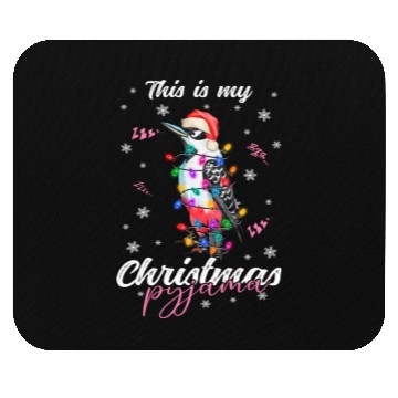 Discover Winter Christmas Pyjama Woodpecker Mouse Pads