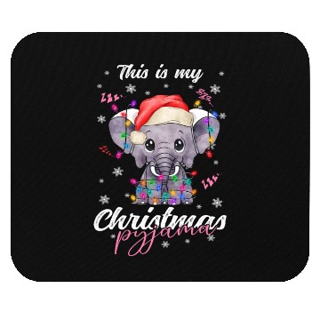 Discover Winter Christmas Pyjama Elephant Mouse Pads