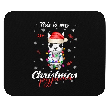 Discover Winter Christmas Pyjama Llama Mouse Pads