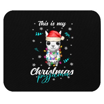 Discover Winter Christmas Pyjama Llama Mouse Pads