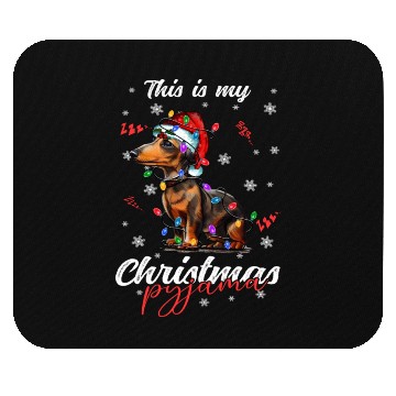 Discover Winter Christmas Pyjama Dachshund Mouse Pads