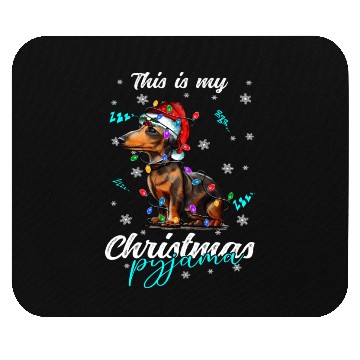 Discover Winter Christmas Pyjama Dachshund Mouse Pads