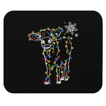 Discover Cow Christmas Light Tree Cow Xmas Snow Lover Mouse Pads