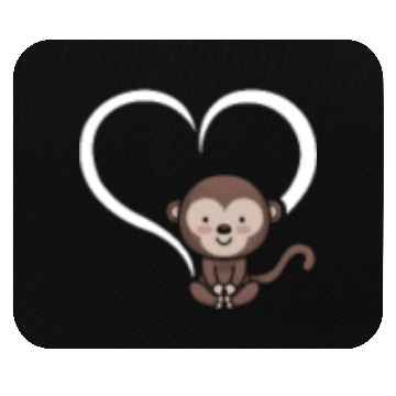 Discover Cute Monkey Baby Orangutan - Monkey Heart Mouse Pads