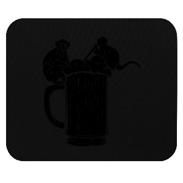 Discover Orangutan Monkeys with Beer - Funny Monkey Mouse Pads