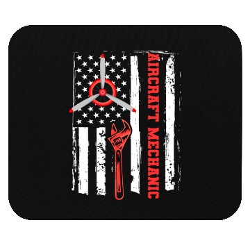 Discover Aircraft Mechanic Us Flag Mouse Pads