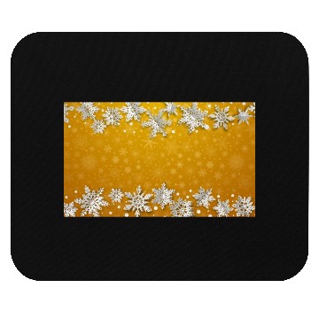 Discover Elegant Orange Winter Snowflakes Pattern Mouse Pads