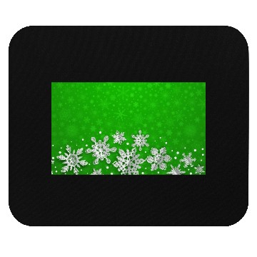 Discover Green Snowflakes Pattern Mouse Pads