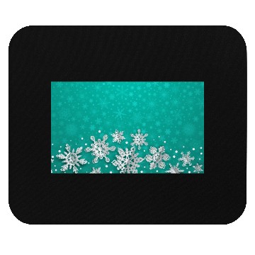 Discover Teal Snowflakes Pattern Mouse Pads