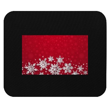 Discover Red Snowflakes Pattern Mouse Pads