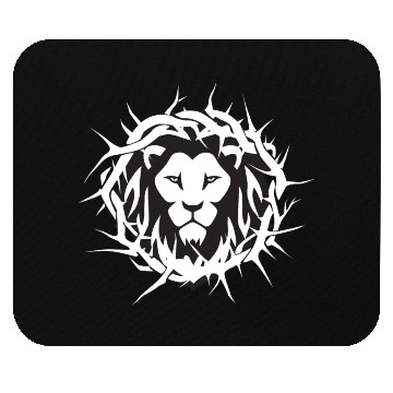 Discover Lion of Judah With A Crown of Thorns Christian Mouse Pads