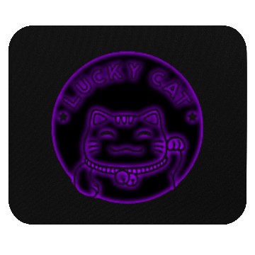 Discover Purple neon lucky cat Mouse Pads