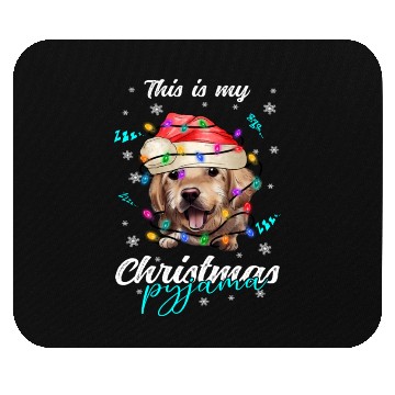 Discover Winter Christmas Pyjama Golden Retriever Mouse Pads